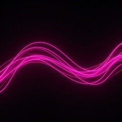 Neon pink aesthetic wallpaper, pink laptop wallpaper, pink background – Glowing Abstract Neon Pink Waves on Black, Futuristic 4K Background