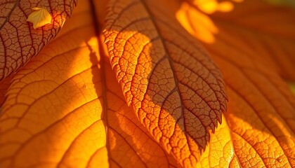 Obraz premium close up of a leaf with the sun shining on it