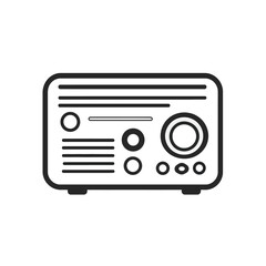 Fototapeta premium Old Style Radio Vector Icon, Classic Media Player Line Art, Transparent Background