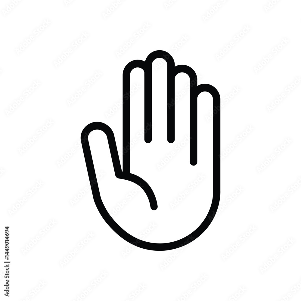 Aufkleber outline hand gesture on transparent background simple palm icon for design