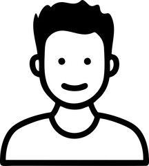 Cartoon portrait of a simplified man
