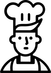 Obraz premium Stylized chef icon with a hat