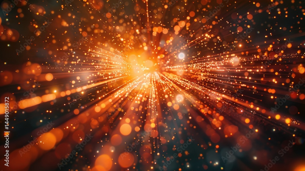Aufkleber abstract picture colorful light particle with digital technology style design connecting become dyna