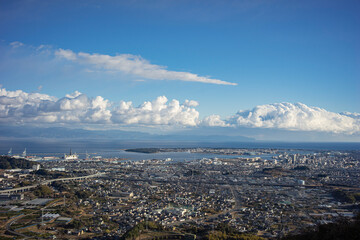 冬の静岡県静岡市清水区の街並み