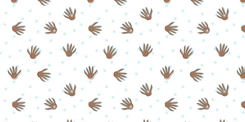 minimalist scatter seamless pattern with racoon footprint. animal footprint background for textile, wrapping and other