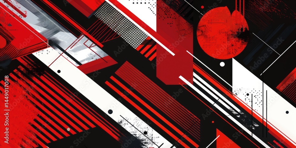 Aufkleber abstract vibrant geometric fractal shapes on surface of contemporary design express scene of seamles