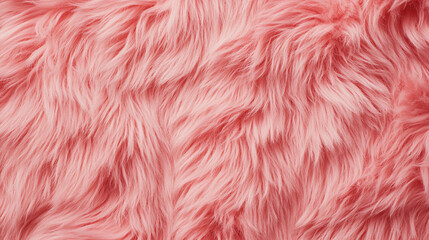 Fototapeta premium Soft, fluffy pink faux fur texture with wavy patterns, creating a cozy and tactile background.