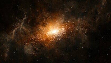 Obraz premium Spiral galaxy bathed in cosmic light. Vast nebulae swirl around a brilliant core