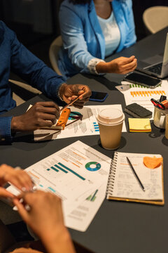 Anonymous businesspeople at meeting