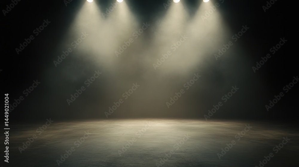 Poster abstract illuminated stage background with spotlight effect for product presentations