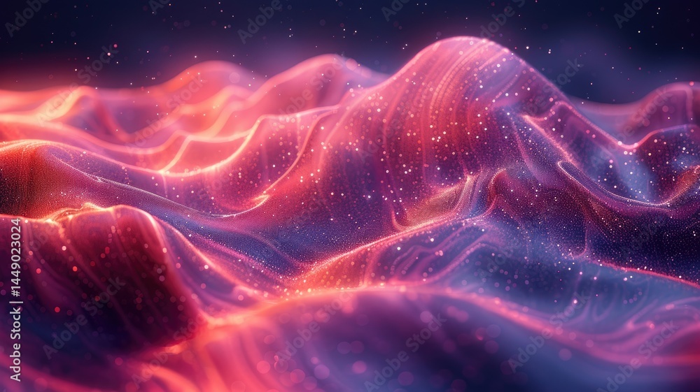 Poster abstract picture colorful light particle with digital technology style design connecting become dyna