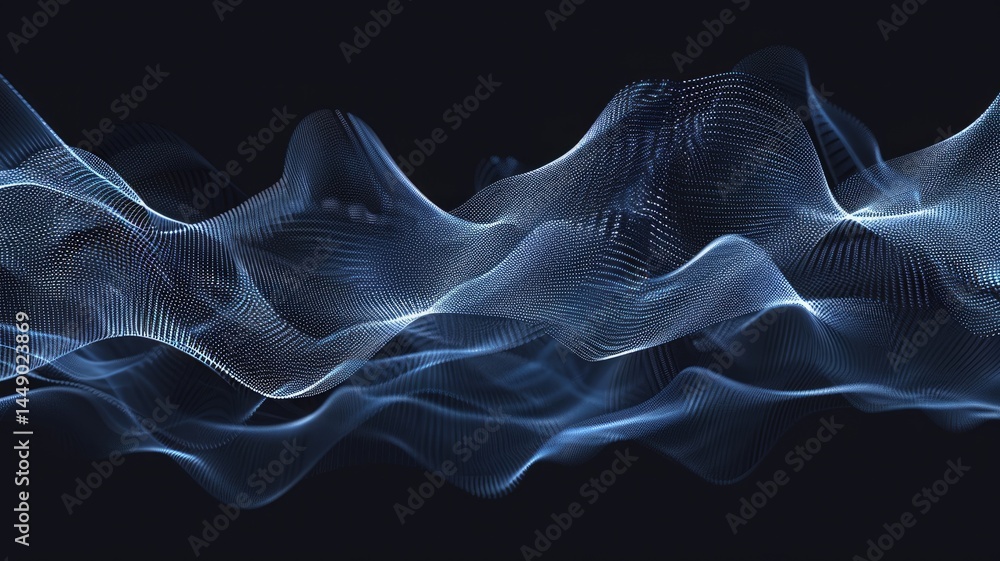 Poster abstract picture vivid particle neon light with digital technology style design connect become dynam