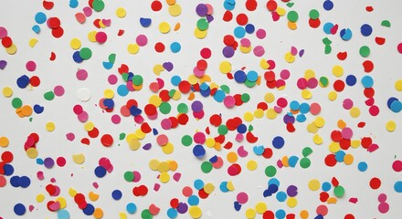Colorful Confetti Background on White - Celebration, Party, Festive Design Element