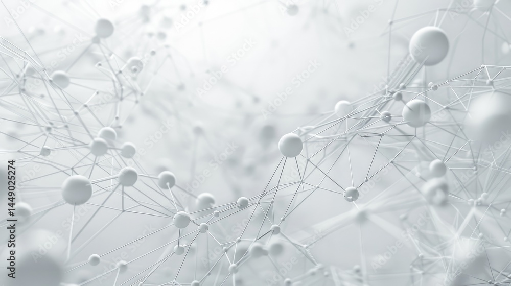 Poster an abstract representation of technology and data flow in a white tone. this image features intercon