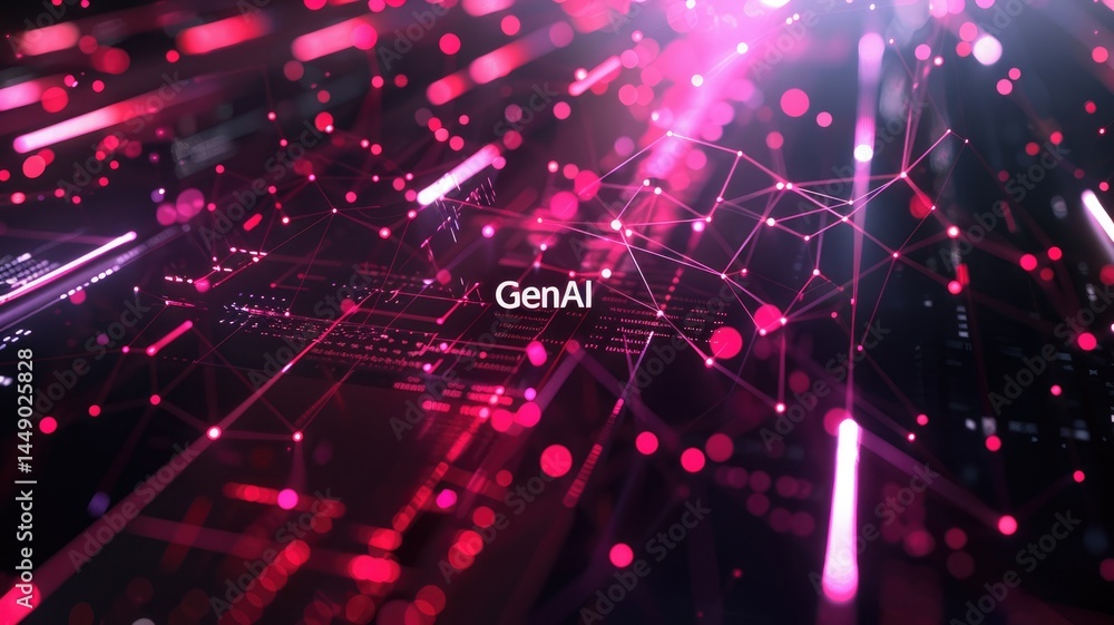 Poster abstract digital shape or line of technological cyber style particle design connect in surreal elect