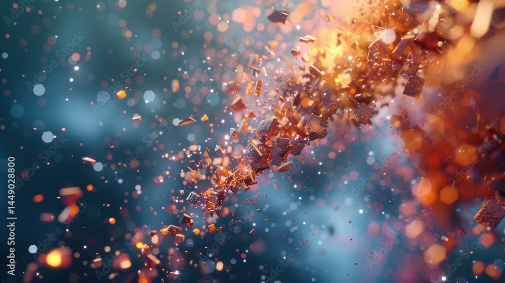 Poster abstract picture vibrant particle scatter around create seamless pattern with beautiful color backgr