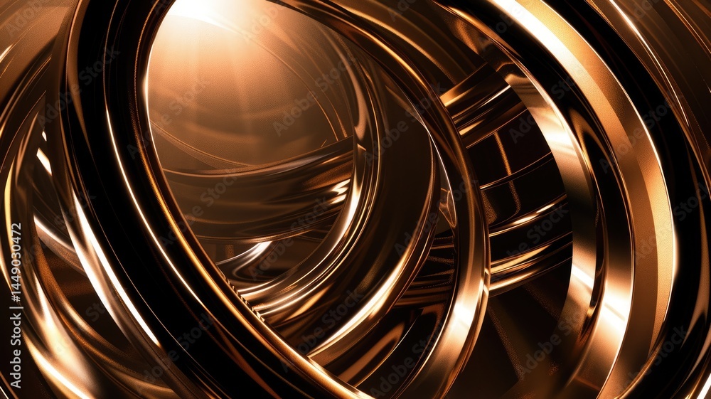 Poster this abstract animation features a striking design of shiny metallic circular shapes, creating a dyn