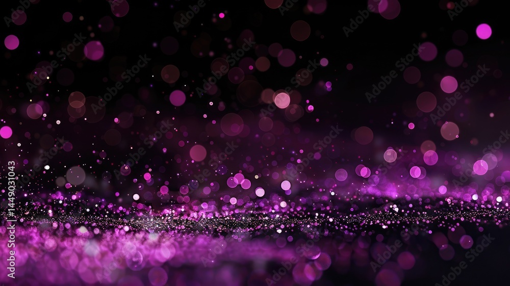 Poster abstract vibrant purple particle scatter around create seamless pattern with beautiful color backgro