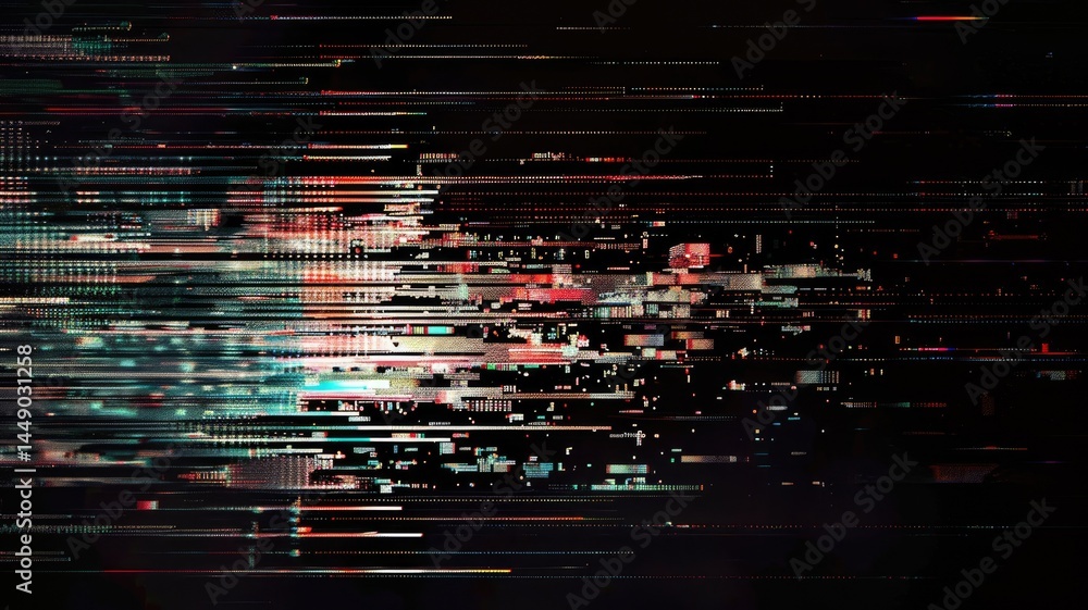 Poster abstract complex glitch with pixel effect in tech background use shading and glitches texture expres