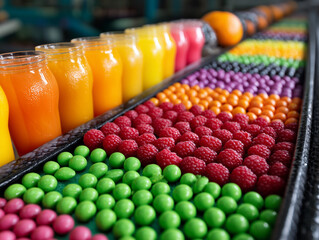 Colorful Assortment of Fruits and Juices