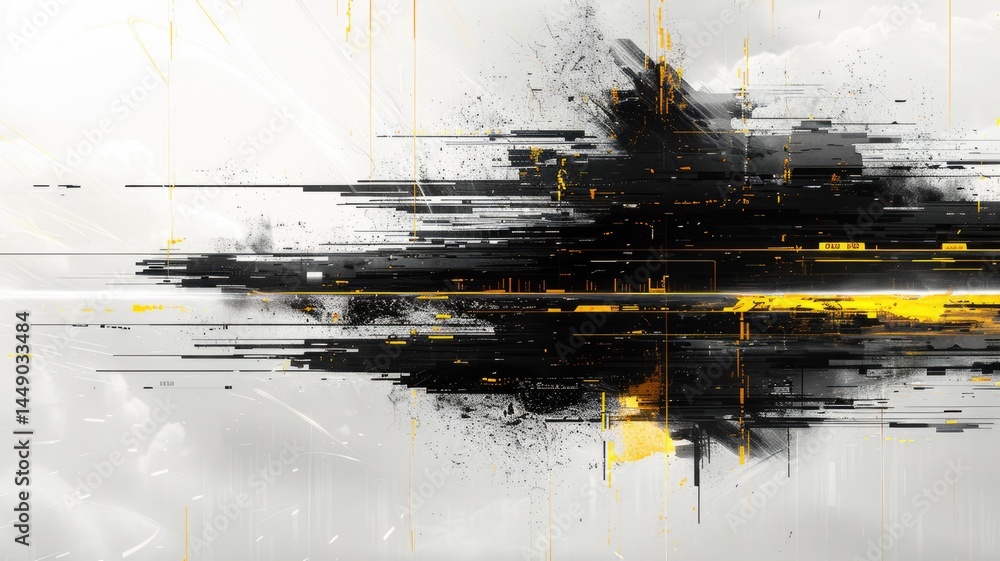 Aufkleber abstract complex glitch with pixel effect in tech background use shading and glitches texture expres