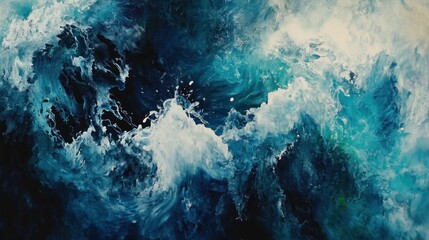 Abstract depiction of turbulent ocean waves.