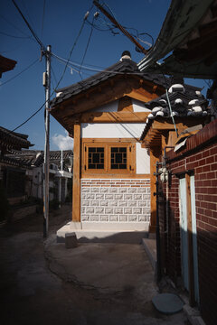Old Korean houses in sunspot