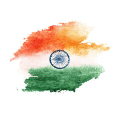 Watercolor Indian flag, abstract design