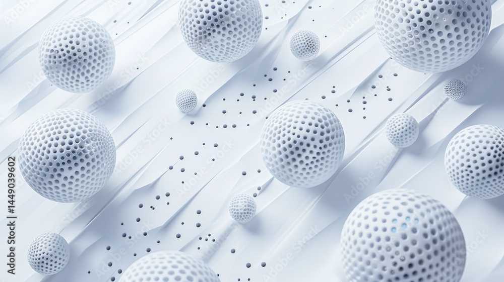 Poster Abstract picture micro particle in geometric shape represent data flow. Vivid flowing object with high tech texture, create digital effect scene perfect for energetic, fantasy wallpaper design. AIG53.
