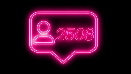 Neon Instagram followers counting, neon icon, instagram viral post, marketing, pink neon soft light - Powered by Adobe