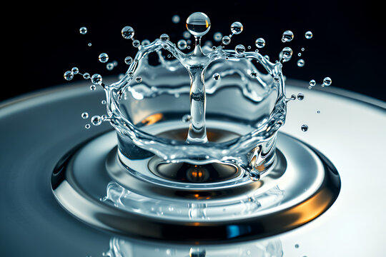 Water Splash on Reflective Surface
