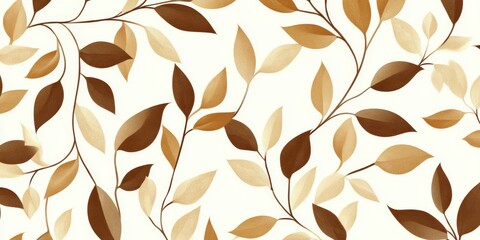Elegant abstract background with seamless leaf pattern in warm earth tones