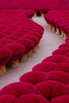 Vibrant Incense Drying in Open Air