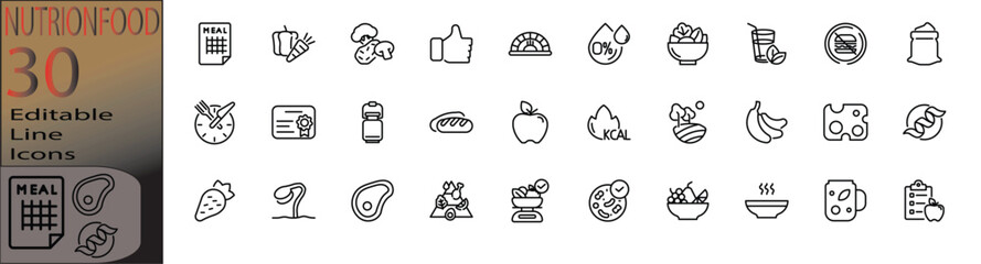 nutrition icon set cannot be edited already expanded and merged