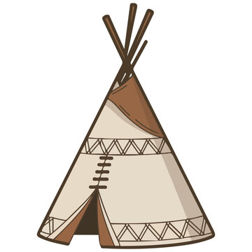 west teepee native american tent isolated vector illustration on white background