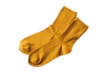 Cozy Yellow Socks on a Plain Background for Fashion Enthusiasts