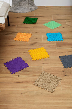 Colorful sensory mats for autism therapy at home