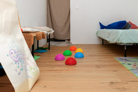 Colorful sensory toys for autism therapy at home