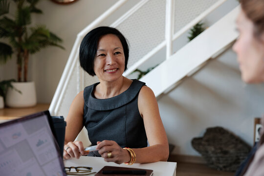 Financial advisor listening to client