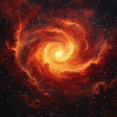 Fiery Cosmic Spiral Nebula.