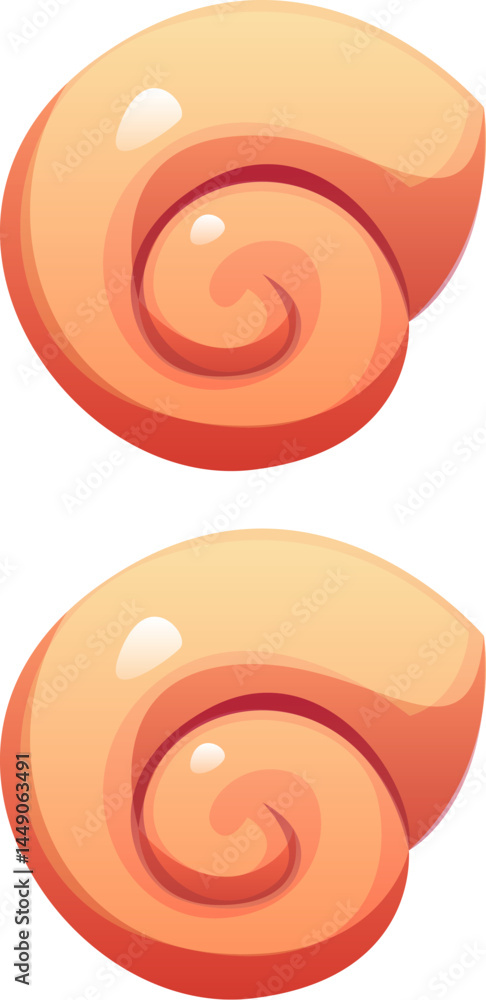 Fototapete reef seashell cartoon font punctuation colon. coral reef seashell type element, sea shell vector eng