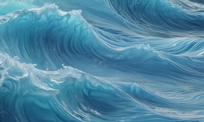 Fluid blue waves, serene abstract pattern  calming background ideal for design, flowing, waves