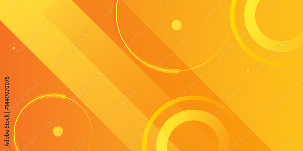 Poster abstract orange and yellow geometric background. dynamic shapes composition. cool background design 