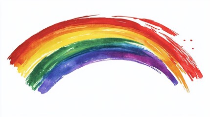 Abstract rainbow, painted with brush strokes