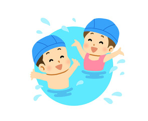 プールで遊ぶ子どもたち