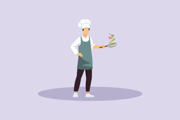 Chef activity Concept. Colored flat vector illustration isolated