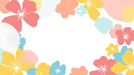 Pastel Flower Frame Border Design