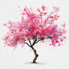 pink cherry tree. Generative AI
