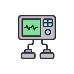 Fototapeta premium Defibrillator colored icons, minimalist vector illustration ,simple transparent graphic element .Isolated on white background