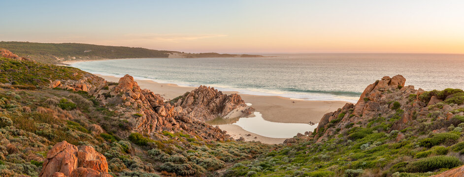 Golden hour along stunning coastline in Western Australia